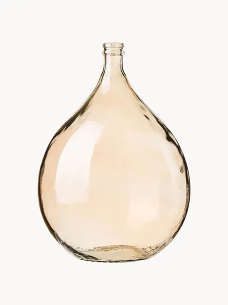 Jarrón de suelo de vidrio reciclado Drop, Al 56 cm, Vidrio reciclado, Marrón claro, Ø 40 x Al 56 cm
