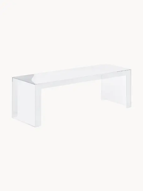 Mesa de centro para exterior de diseño Invisible, Vidrio acrílico, Transparente, An 120 x Al 40 cm