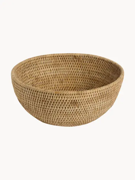 Ciotola decorativa in rattan fatta a mano Güle, Rattan, Beige, Ø 32 x Alt. 15 cm