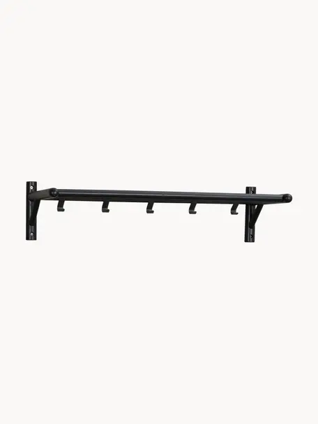 Perchero de pared en roble Milford, Negro, An 80 cm