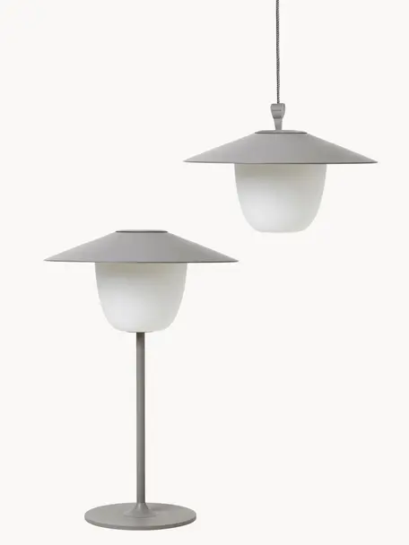 Lampe d'extérieur LED mobile à suspendre ou à poser Ani, Gris, blanc, Ø 22 x haut. 33 cm