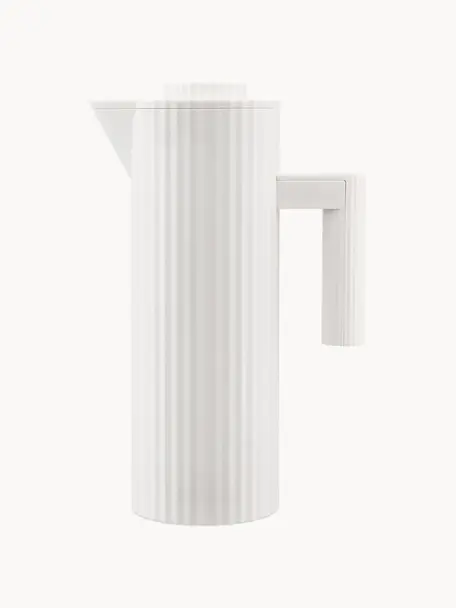 Caraffa sottovuoto con superficie strutturata Plissé, 1 L, Resina termoplastica, vetro, Bianco latte, 1 L