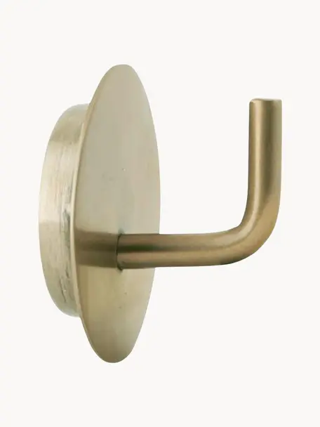 Nástenný kovový vešiak Lema, 2 ks, Potiahnutý hliník, Odtiene zlatej, Ø 4 x H 3 cm