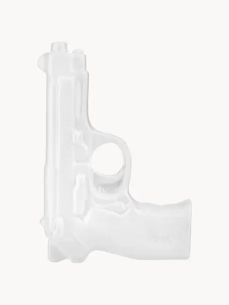 Kleine Design-Vase Gun aus Porzellan, Porzellan, glasiert, Weiß, B 12 x H 17 cm