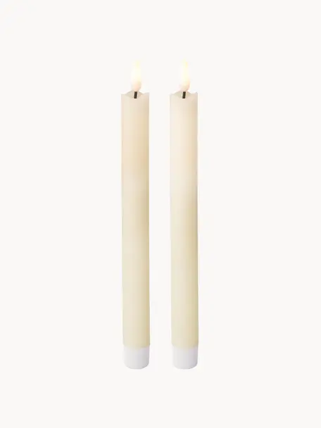 Stolní LED svíčky Bonna, 2 ks, Vosk, Krémově bílá, V 24 cm