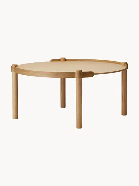 Okrągły stolik kawowy z drewna dębowego Woody, Drewno dębowe z certyfikatem FSC, Drewno dębowe, Ø 80 cm