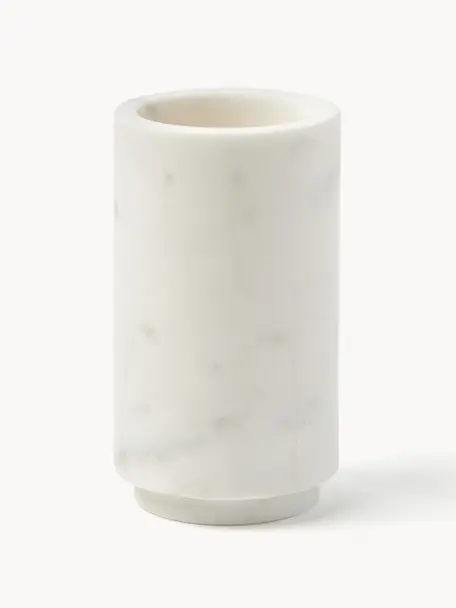 Marmor-Zahnputzbecher Simba, Marmor, Weiß, marmoriert, Ø 8 x H 14 cm
