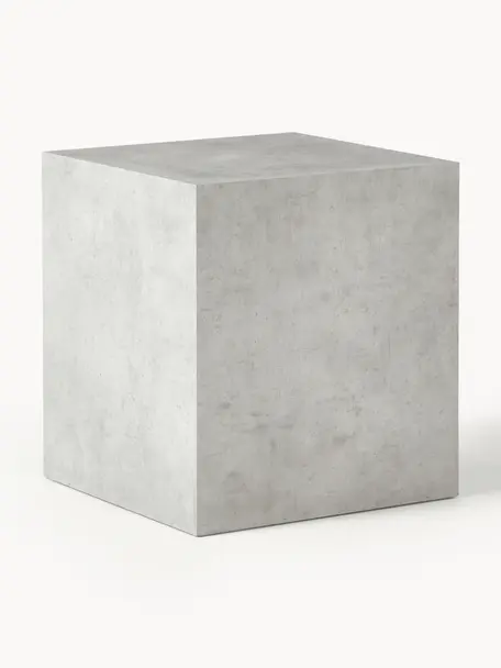 Tavolino effetto cemento Lesley, Pannello MDF (fibra a media densità) rivestito con lamina di melamina, Effetto cemento grigio opaco, Larg. 45 x Alt. 50 cm