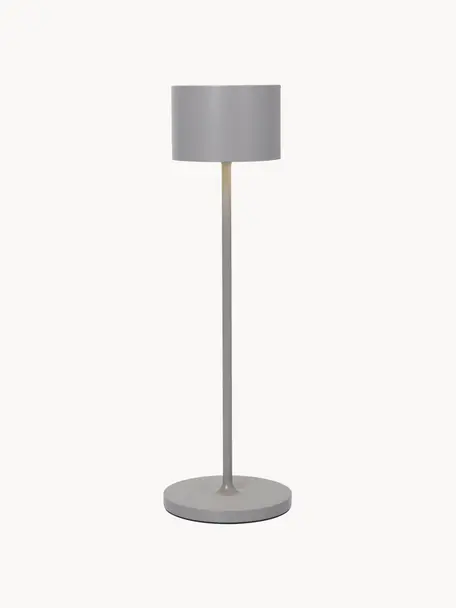 Lámpara de mesa LED regulable para exterior Farol, portátil, Lámpara: aluminio con pintura en p, Cable: plástico, Gris, Ø 11 x Al 34 cm