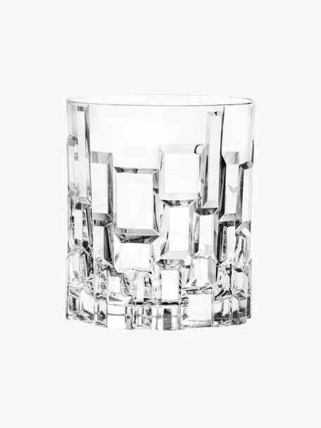 Krištáľové poháre s reliéfom Etna, 6 ks, Krištáľové sklo, Priehľadná, Ø 8 x V 9 cm, 320 ml
