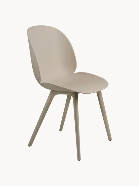 Krzesło ogrodowe Beetle, Tworzywo sztuczne odporne na warunki atmosferyczne, Jasny beżowy, matowy, S 56 x G 58 cm