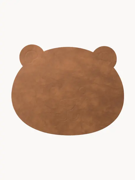 Tovaglietta americana in pelle Bear, 80% pelle riciclata e 20% gomma naturale, Marrone, Larg. 38 x Lung. 30 cm