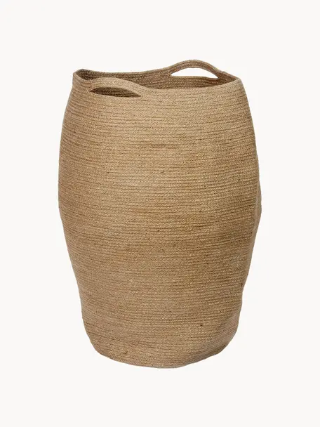 Panier à linge en jute Bromley, Jute, Beige, larg. 38 x haut. 63cm