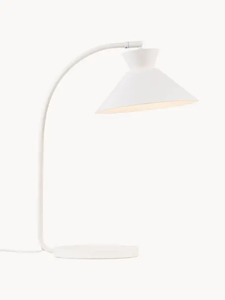 Große Schreibtischlampe Dial, Lampenschirm: Metall, beschichtet, Weiß, Ø 25 x H 51 cm