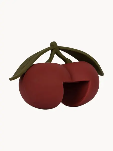 Fermaporta Cherry, Silicone, Rosso vino, verde scuro, Larg. 7 x Alt. 11 cm