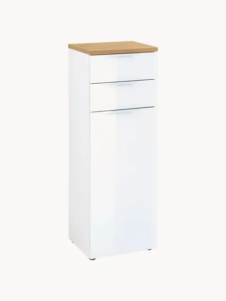 Rangement de salle de bain Julian, larg. 39 cm, Blanc, bois, larg. 39 x haut. 112 cm