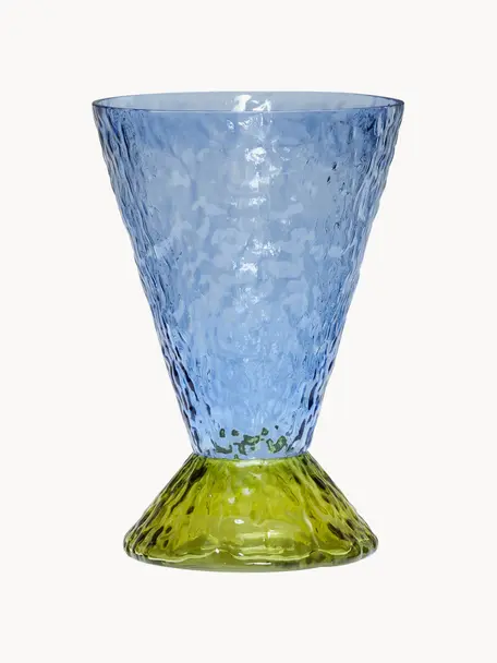 Handgemaakte vaas Abyss, verschillende formaten, Glas, Lichtblauw, groen, Ø 20 x H 29 cm