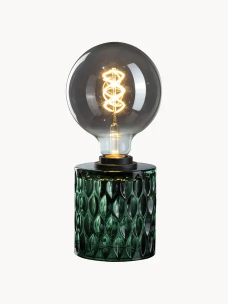 Lampada da tavolo piccola in vetro verde Crystal Magic, Base della lampada: vetro, Verde, Ø 11 x Alt. 13 cm
