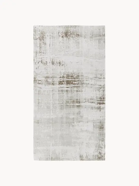 Tapis en coton tissé à plat argent/gris/beige Louisa, Tons gris, couleur argentée, larg. 80 x long. 150 cm (taille XS)