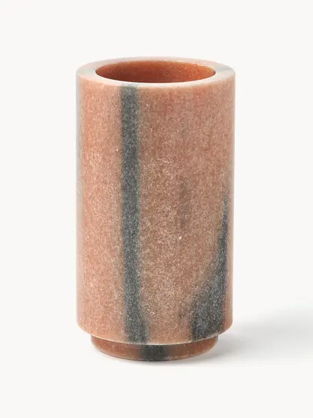 Mramorový kelímek na zubní kartáčky Simba, Mramor, Terakotová, mramorovaná, Ø 8 cm, V 14 cm