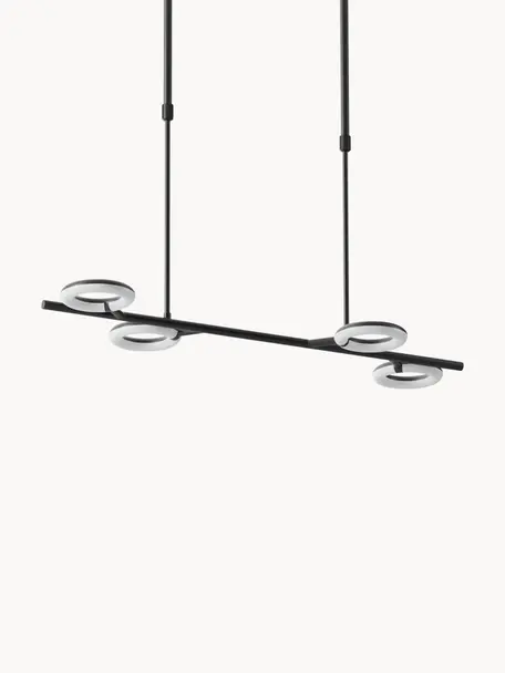 Grande suspension LED Odeon, Noir, blanc, larg. 80 x haut. 85 cm