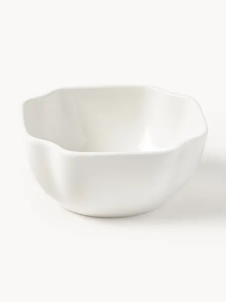 Porcelánové misky Nera, 4 ks, Glazovaný porcelán, Lesklá bílá, Ø 15 cm, V 7 cm