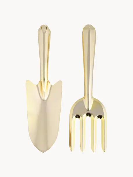 Set 2 utensili da giardinaggio Monia, Acciaio rivestito, Dorato, Larg. 8 x Alt. 27 cm