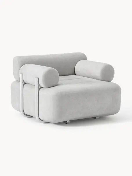 Fauteuil lounge Stella, Tissu gris, larg. 111 x prof. 100 cm