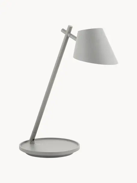 Dimmbare LED-Schreibtischlampe Stay, Lampenschirm: Aluminium, Grau, Ø 20 x H 45 cm
