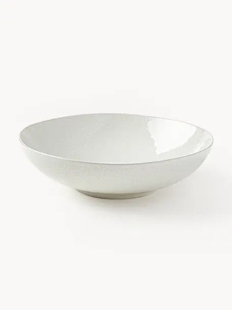 Assiettes à pâtes avec émail réactif Gemma, 2 pièces, Grès, Blanc, Ø 19 x haut. 5 cm