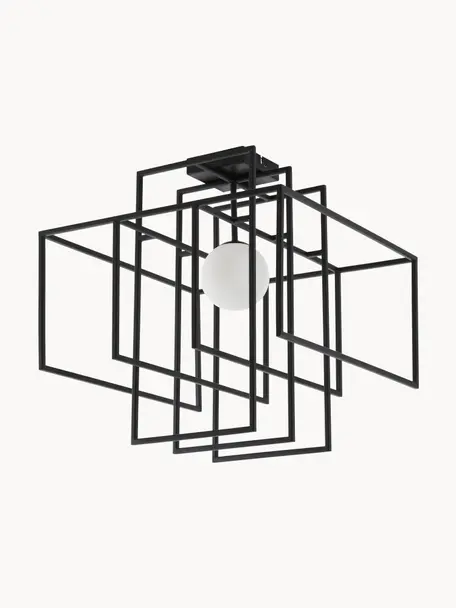 Plafonnier design Rubic, Noir, larg. 40 x haut. 43 cm