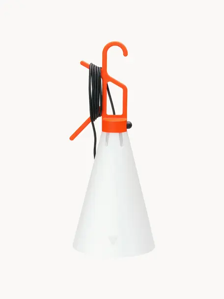Dimmbare Tischlampe Mayday, Kunststoff, Orange, Weiss, Ø 23 x H 55 cm