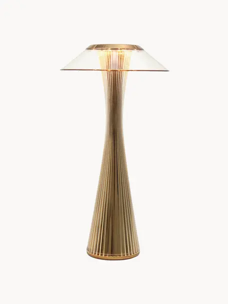 Malá závesná stolová LED lampa Space, Umelá hmota, Odtiene zlatej, Ø 15 x V 30 cm