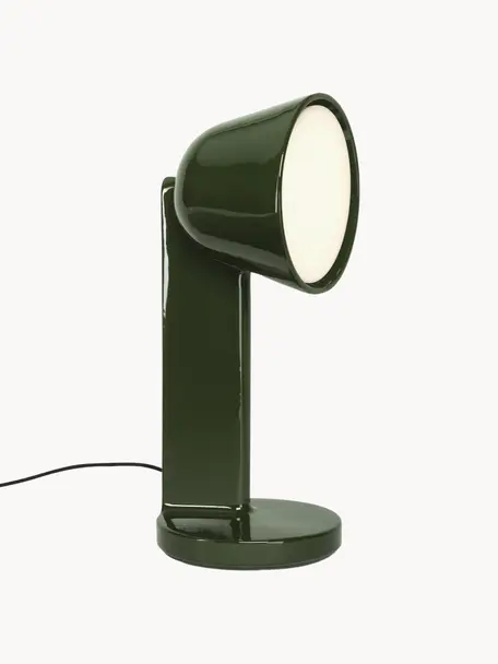 Grande lampe à poser artisanale Ceramique Side, Céramique, Vert foncé, Ø 21 x haut. 50 cm