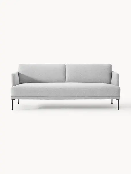 Sofa Fluente (3-Sitzer), Bezug: 100 % Polyester Der strap, Gestell: Massives Kiefernholz, Bir, Webstoff Hellgrau, B 196 x T 85 cm