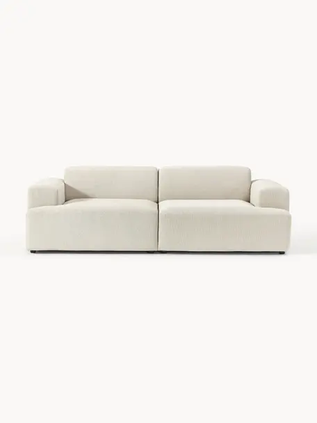 Sofa Melva (3-Sitzer), Bezug: 100 % Polyester Der strap, Gestell: Massives Kiefern- und Fic, Webstoff Hellbeige, B 238 x T 101 cm