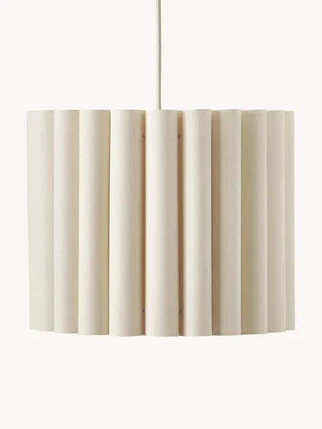 Lámpara de techo de lino Lucina, Pantalla: lino, Estructura: metal, Cable: cubierto en tela, Beige claro, Ø 35 x Al 28 cm