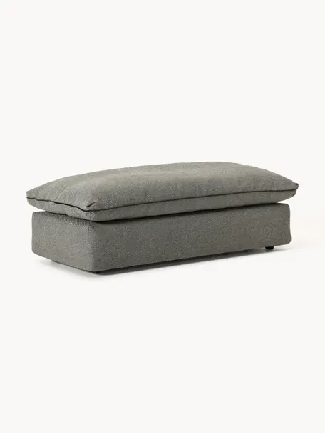 Puf reposapiés grande Felix, Tapizado: 100% poliéster Alta resis, Estructura: madera de pino y pícea ma, Patas: plástico Este producto es, Tejido gris oscuro, An 140 x F 60 cm