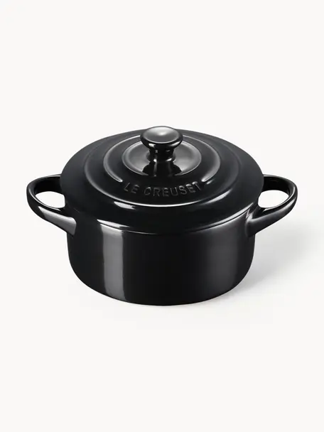 Cocotte mini de gres Signature Collection, Cerámica de gres, Negro, Ø 10 cm x Al 8 cm, 250 ml