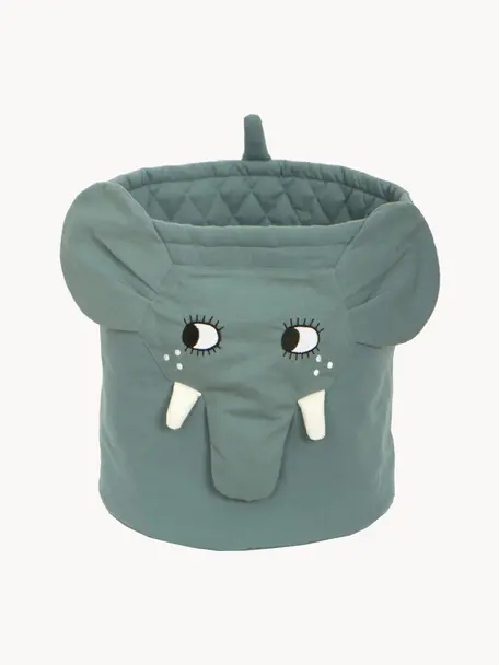 Panier de rangement chambre d'enfant Elephant, Vert sauge, Ø 35 x haut. 40 cm