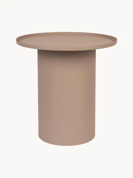 Okrúhly kovový pomocný stolík Sverre, Kov s práškovým náterom, Béžová, Ø 46 x V 45 cm