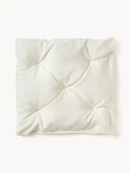 Zewnętrzna poduszka na krzesło Ortun, Tapicerka: 100% poliakryl barwiony p, Złamana biel, S 40 x D 40 cm