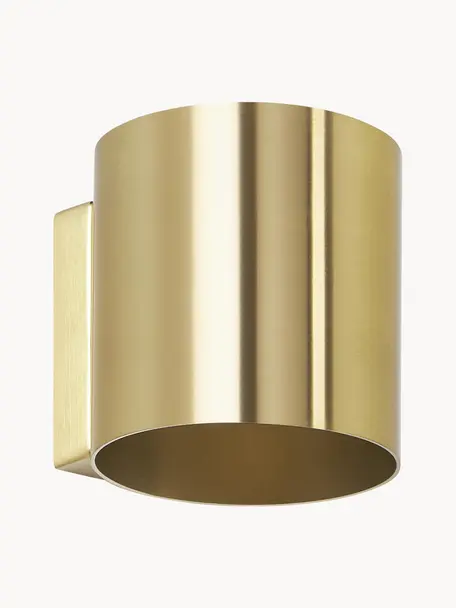 Kleine wandlamp Roda, Lampenkap: gepoedercoat ijzer, Glanzend goudkleurig, B 10 x H 10 cm