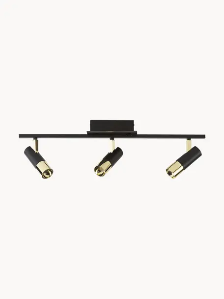 Lampa sufitowa LED Bobby, Czarny, odcienie złotego, S 66 x W 13 cm