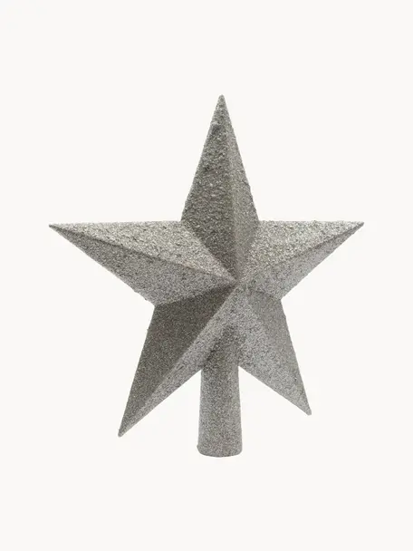 Estrella Árbol de Navidad irrompible Stern, Ø 19 cm, Plástico, purpurina, Plateado, Ø 19 cm