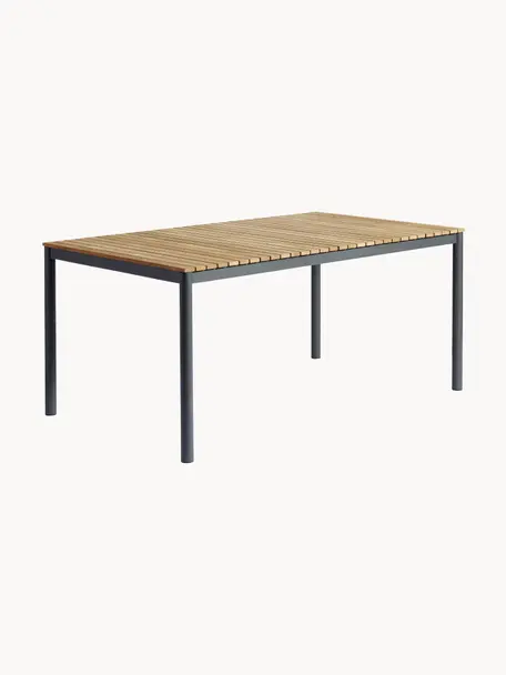 Table de jardin en bois teck Mood, tailles variées, Teck, anthracite, larg. 208 x prof. 100 cm