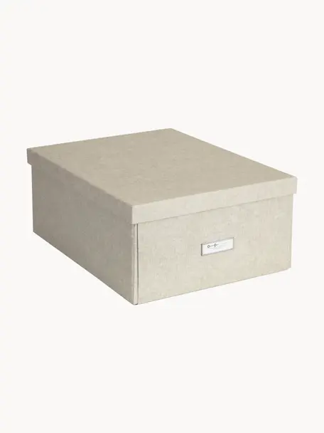 Caja plegable Karin, An 35 x F 45 cm, Canvas, cartón rígido, Beige claro, An 35 x F 45 cm