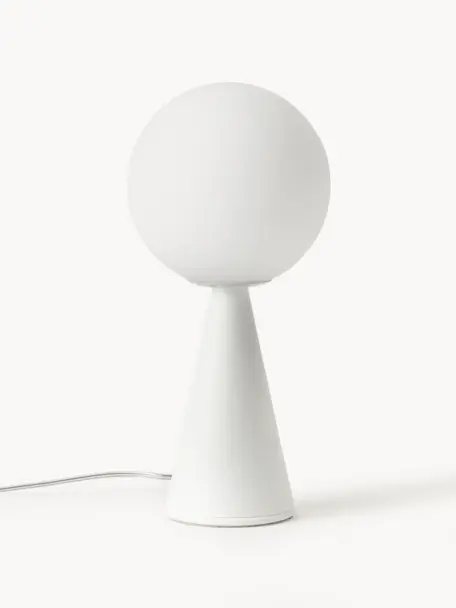 Malá stolní lampa Bilia, ručně vyrobená, Bílá, Ø 12 cm, V 26 cm