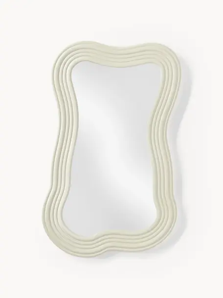 Espejo de pared con marco ondulado Cosimo, Espejo: cristal Este producto est, Beige claro, An 50 x Al 80 cm