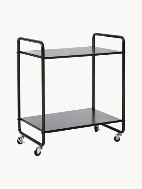 Camarera de metal Morris, Metal recubierto, Negro, An 60 x Al 70 cm